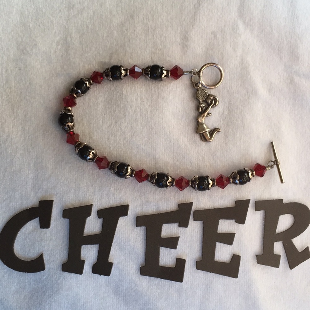 NWT Onyx, Swarovski, SIlver Cheer Bracelet